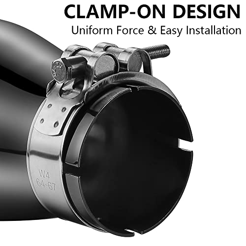 A-KARCK Black Chrome Exhaust Tips, 3" Inlet