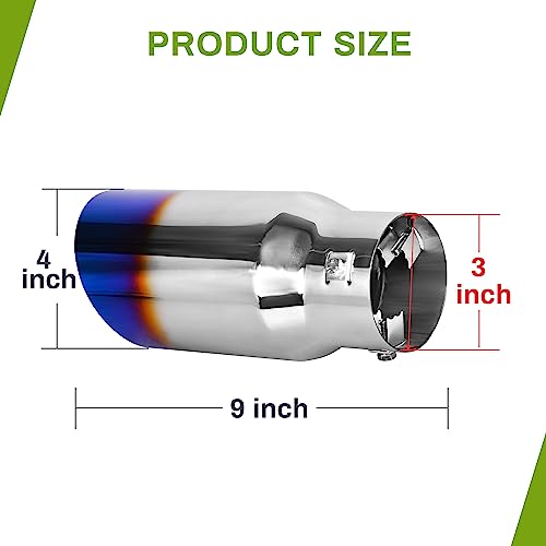 Blue Burnt Stainless Steel Exhaust Tip, 1.5"-2.5