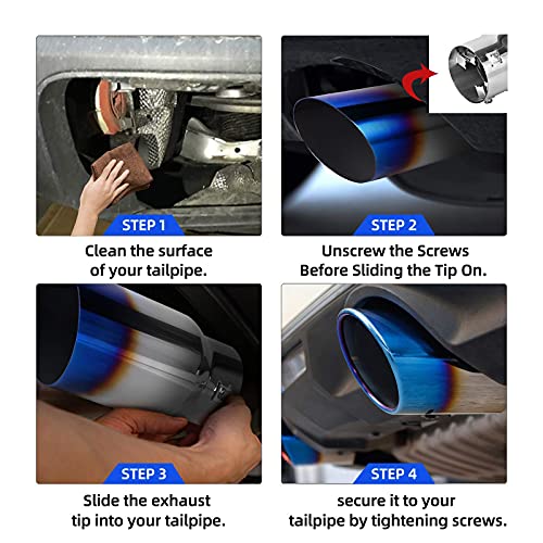 Blue Burnt Stainless Steel Exhaust Tip, 1.5"-2.5