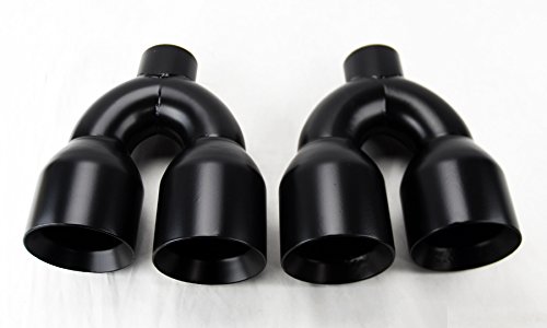 Quad Dual 4" Gloss Black Exhaust Tips for Camaro