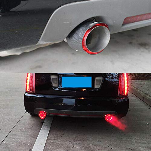 Vechkom 2.5" Carbon Fiber Exhaust Tip with LED