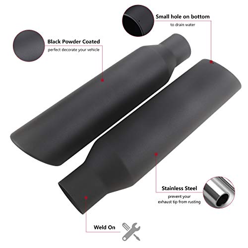 Universal Stainless Steel Black Exhaust Tips - 2.5" Inlet