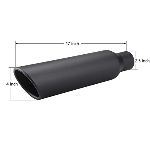 Universal Stainless Steel Black Exhaust Tips - 2.5" Inlet