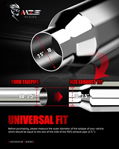 MZS 2.5" Inlet Stainless Steel Exhaust Tip