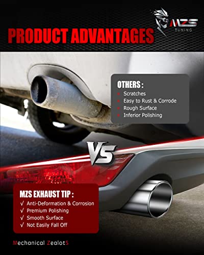 MZS 2.5" Inlet Stainless Steel Exhaust Tip