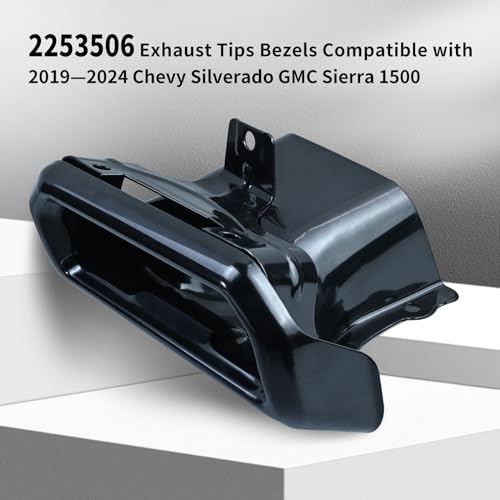 Vanshly Gloss Black Exhaust Tips Bezels Pair