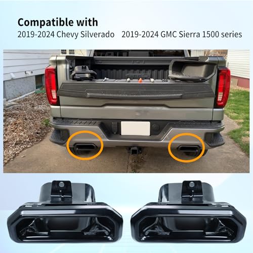 Vanshly Gloss Black Exhaust Tips Bezels Pair