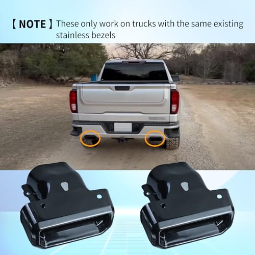 Vanshly Gloss Black Exhaust Tips Bezels Pair