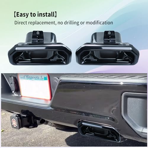 Vanshly Gloss Black Exhaust Tips Bezels Pair