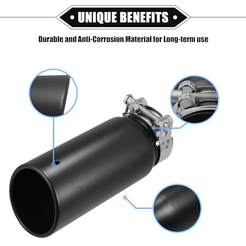 VekAuto Black Stainless Steel Exhaust Tip for Tacoma
