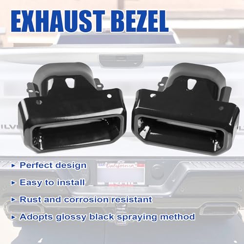Gloss Black Exhaust Tips for 2019-2023 Chevy Silverado/GMC Sierra