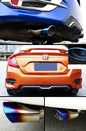 Blue Burnt Stainless Steel Exhaust Tips for Honda Civic