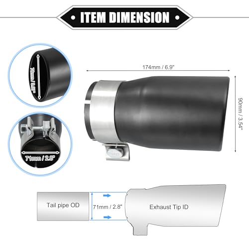 VekAuto Stainless Steel Exhaust Tip for Toyota Tacoma