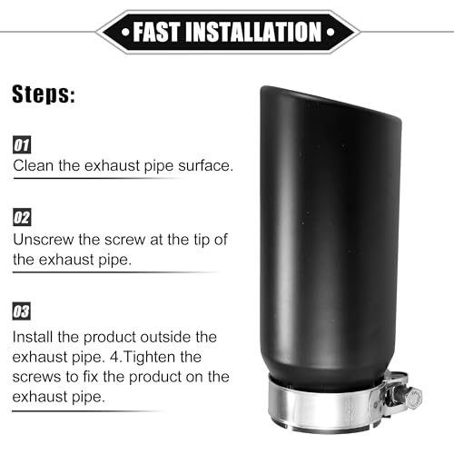 VekAuto Black Stainless Steel Exhaust Tip for Tacoma