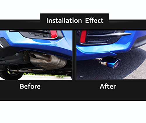 Blue Burnt Stainless Steel Exhaust Tip for Honda Civic
