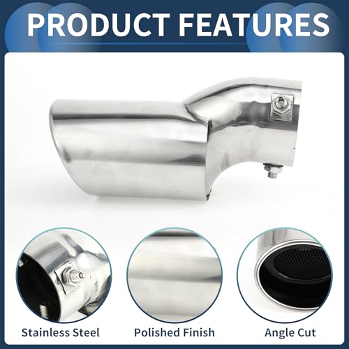 INFINAUTO Stainless Steel Slant Exhaust Tip for Honda Civic