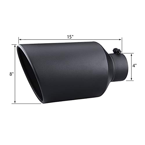 4" Inlet Diesel Exhaust Tip, 8" Outlet, Black