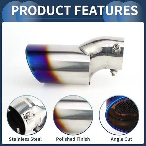 INFINAUTO Burnt Blue Exhaust Tip for Honda Civic