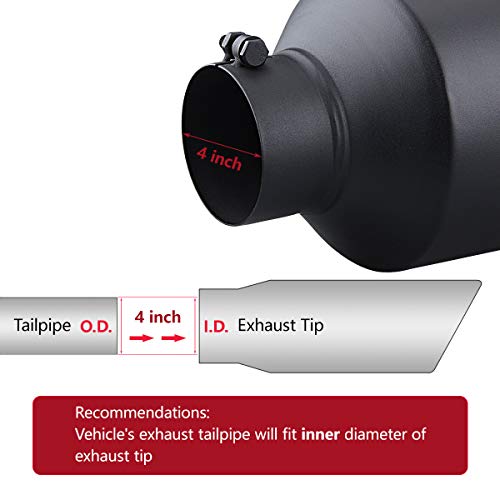 4" Inlet Diesel Exhaust Tip, 8" Outlet, Black