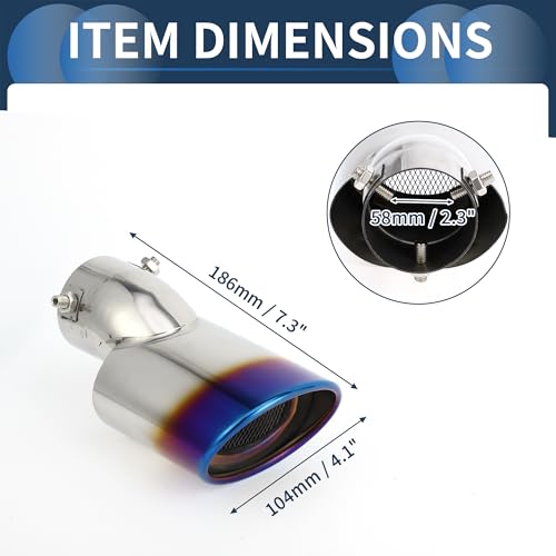 INFINAUTO Burnt Blue Exhaust Tip for Honda Civic