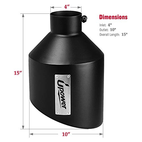 Upower 4" Black Stainless Steel Exhaust Tips