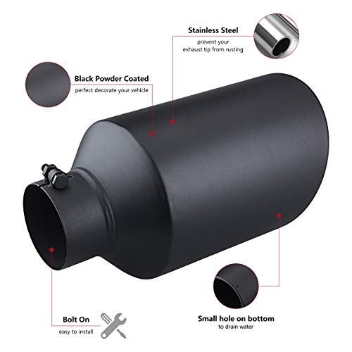 4" Inlet Diesel Exhaust Tip, 8" Outlet, Black