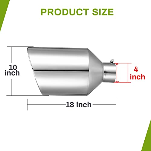 Chrome-Plated 4" Inlet Stainless Steel Exhaust Tip