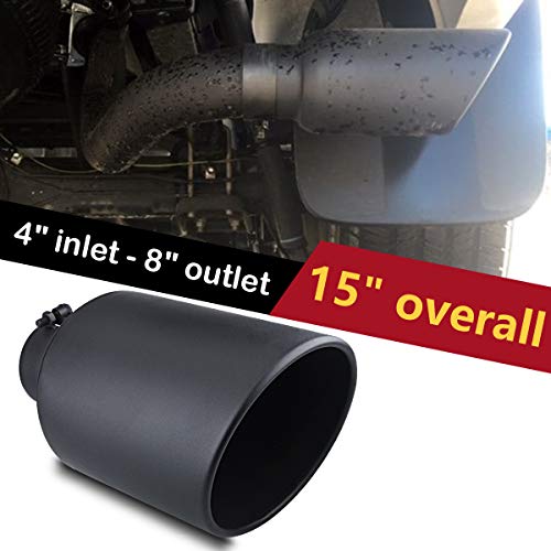 4" Inlet Diesel Exhaust Tip, 8" Outlet, Black