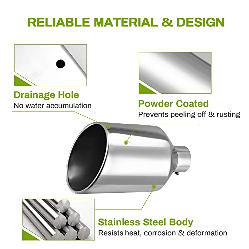 Chrome-Plated 4" Inlet Stainless Steel Exhaust Tip