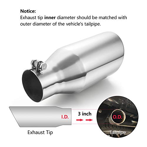 A-KARCK 12" Polished 3" Inlet Exhaust Tip