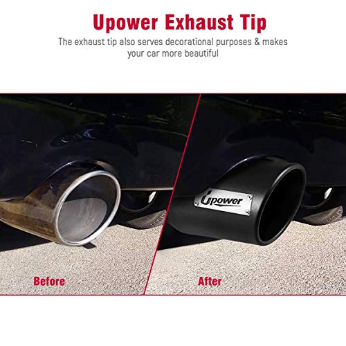 Upower 4" Black Stainless Steel Exhaust Tips