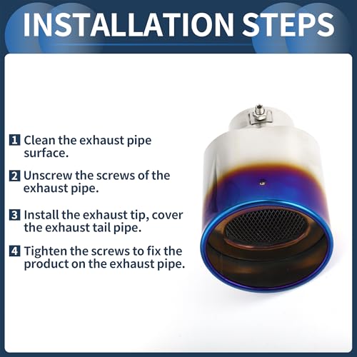 INFINAUTO Burnt Blue Exhaust Tip for Honda Civic