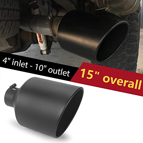 Universal Diesel Truck Exhaust Tip - 4" Inlet, 10" Outlet