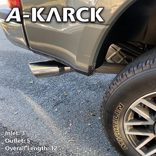 A-KARCK 12" Polished 3" Inlet Exhaust Tip