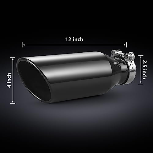 Chrome 2.5" Inlet Exhaust Tip - Angle Cut