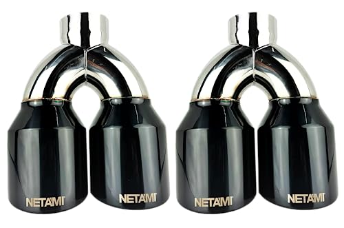 Quad Staggered Stainless Steel Exhaust Tips - 2 Pack