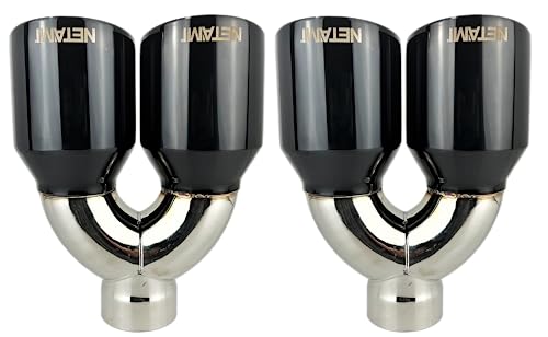 Quad Staggered Stainless Steel Exhaust Tips - 2 Pack