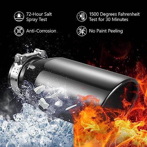 3.5 Inch Chrome Black Exhaust Tip Angle Cut