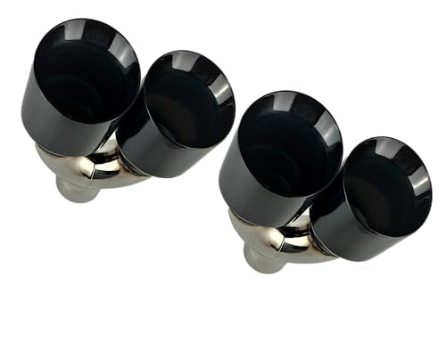 Quad Staggered Stainless Steel Exhaust Tips - 2 Pack