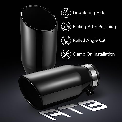 3.5 Inch Chrome Black Exhaust Tip Angle Cut