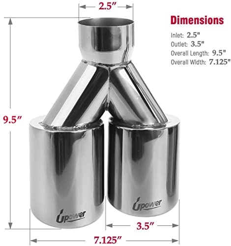 Dual Staggered Exhaust Tips 2.5" to 3.5