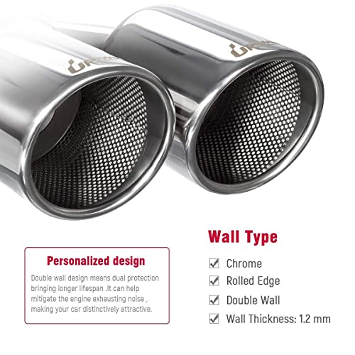 Dual Staggered Exhaust Tips 2.5" to 3.5