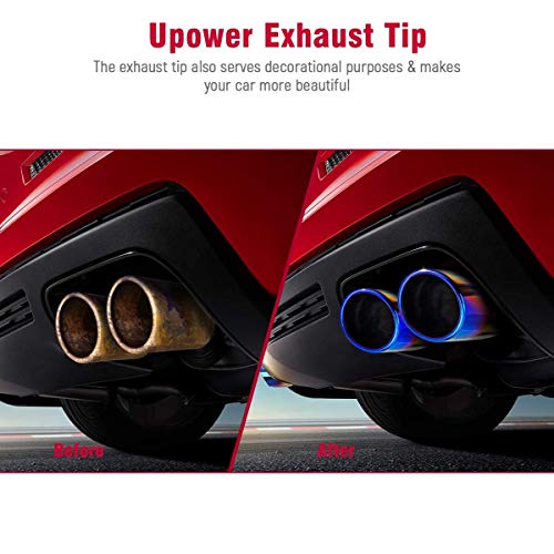 Upower 2.25" to 3" Dual Exhaust Tips – Blue