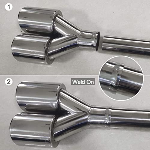 Dual Staggered Exhaust Tips 2.5" to 3.5