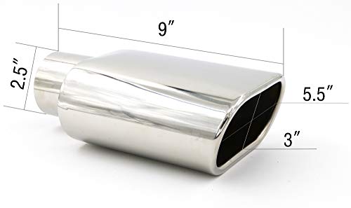 Stainless Steel 5.5x3 Exhaust Tip - 2.5" Inlet