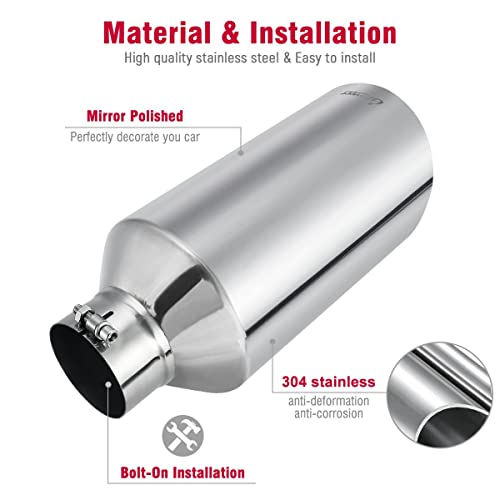 Upower 4-8" Mirror Polished Diesel Exhaust Tip