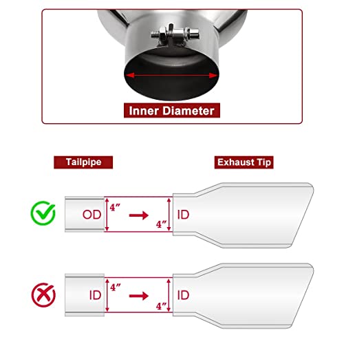 Universal Diesel Exhaust Tips, 4"-7", Stainless Steel