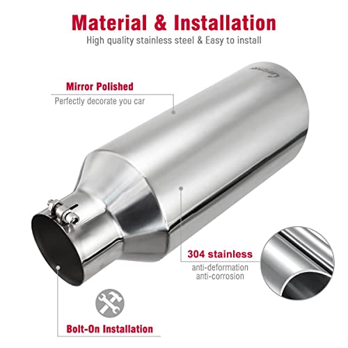 Universal Diesel Exhaust Tips, 4"-7", Stainless Steel