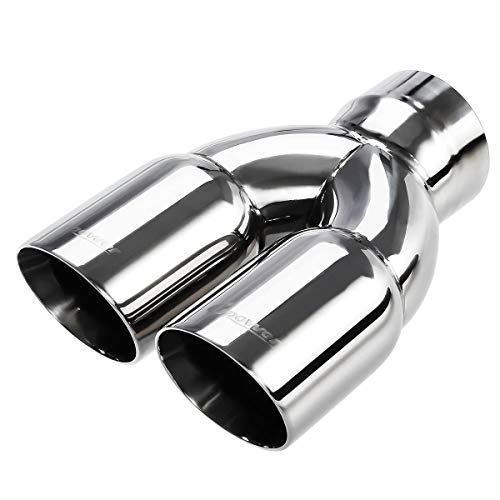 Upower 3" Dual Exhaust Tip Polished Stainless Steel