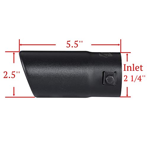 Black Stainless Steel Exhaust Tip for 1.5-2 Inch Pipes